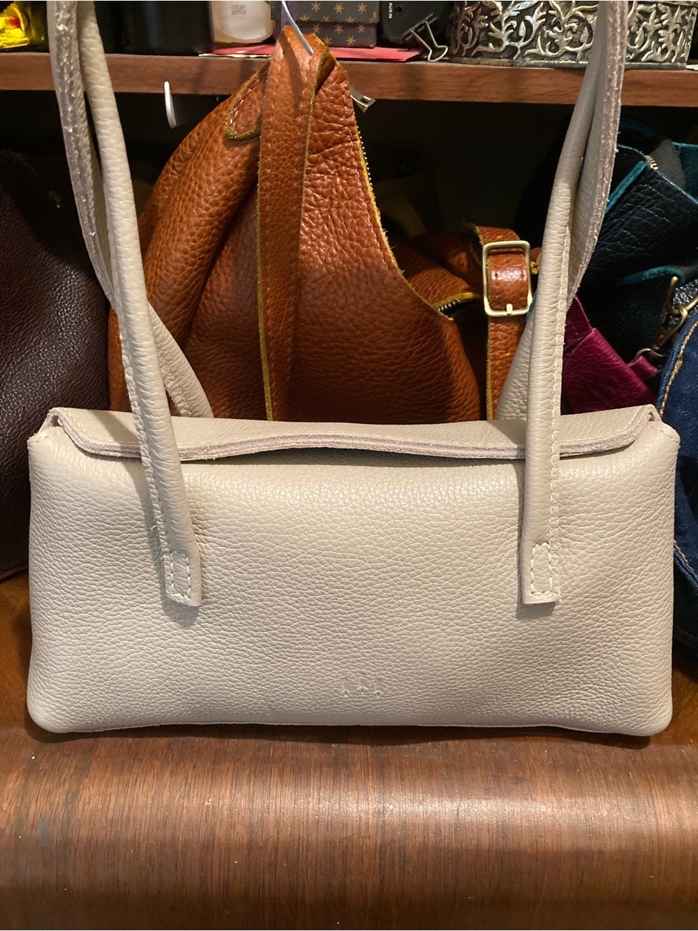 Portland Leather Amelie Shoulder Bag in Oatmilk